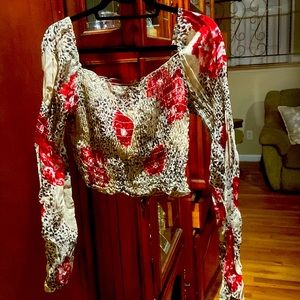 Gorgeous Rose Peasant Top